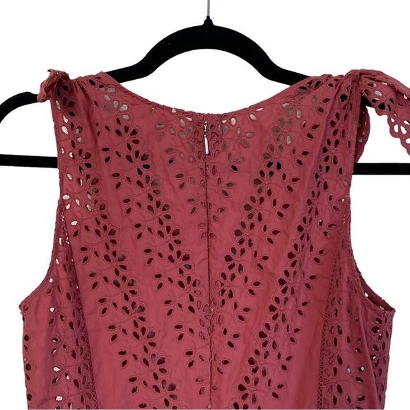 Rebecca Taylor Karina Altered Shoulder Tie Eyelet Lace Midi Dress Sz 0 - Picture 7 of 16